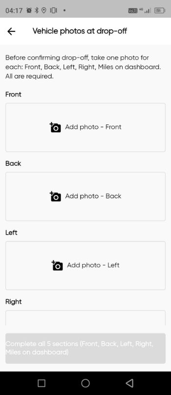 Drivers — step 8: photos after unloading at drop-off